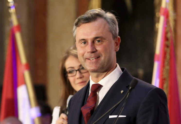 Ab kommendem Sonntag könnte Norbert Hofer der mächtigste Mann Österreichs sein. (AP Photo/Ronald Zak)