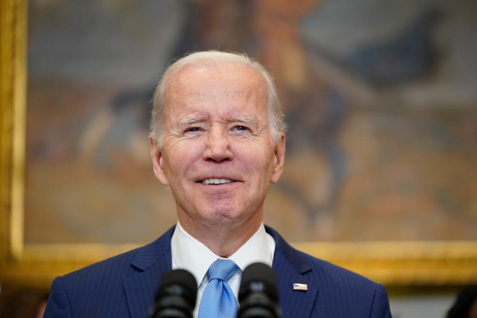 President Joe Biden speaks in the Roosevelt Room of the White House, Thursday, Dec. 8, 2022, in Washington. (AP Photo/Patrick Semansky)