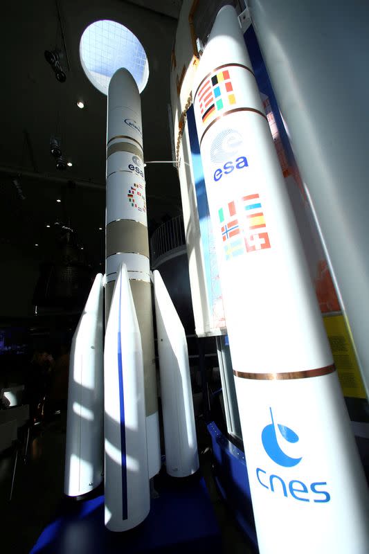 FILE PHOTO: A model of Europe's next-generation space rocket Ariane 6 is pictured at the DLR in Lampoldshausen