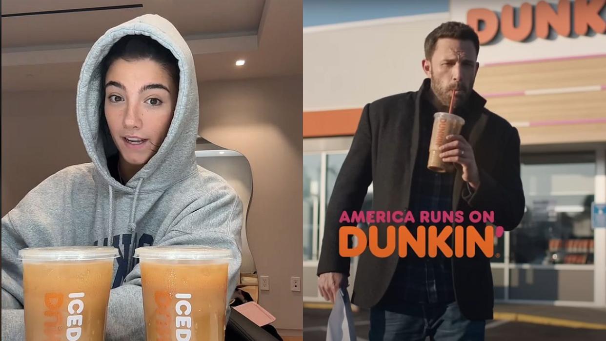  Charlie D'Amelio Dunkin TikTok/Ben Affleck Dunkin' Commercial. 