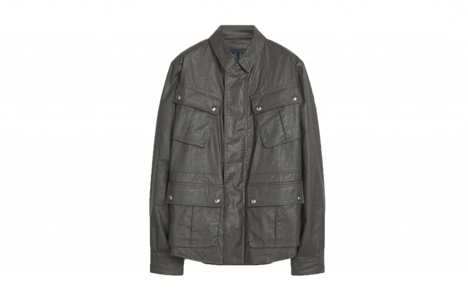 <p>Professional adventurer Levison Wood teamed up with British label Belstaff for the ultimate men’s jacket. Made out of 100% cotton twill and finished with a wet-look resin, it’s the perfect travel companion for any hot and wet climates.<br><a rel="nofollow noopener" href="http://www.belstaff.co.uk/men/outerwear/waxed-jackets/levison-jacket-military-green/71050386C71N0061-MilitaryGreen.html" target="_blank" data-ylk="slk:Belstaff, £625;elm:context_link;itc:0;sec:content-canvas" class="link "><em>Belstaff, £625</em></a> </p>