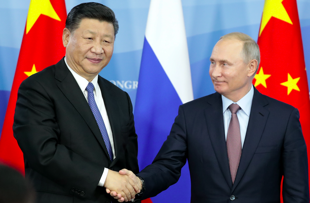 <em>Chinese President Xi Jinping visited Vladimir Putin in Russia as the manoeuvres kicked off (Getty)</em>