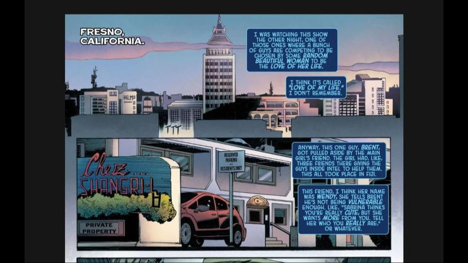 The Fresno skyline was featured in the “Thanos No. 1” Marvel Comics book released Wednesday, Nov. 8, 2023, in which the city is the target of villain Thanos. MARVEL COMICS