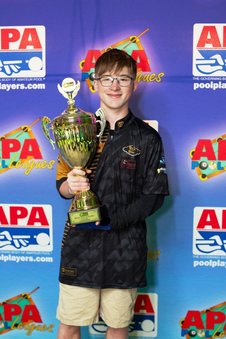 Brayden Rogers, 16, of Peoria, won the 2023 American Poolplayers Association Junior Pool Championship in St. Louis in late June.