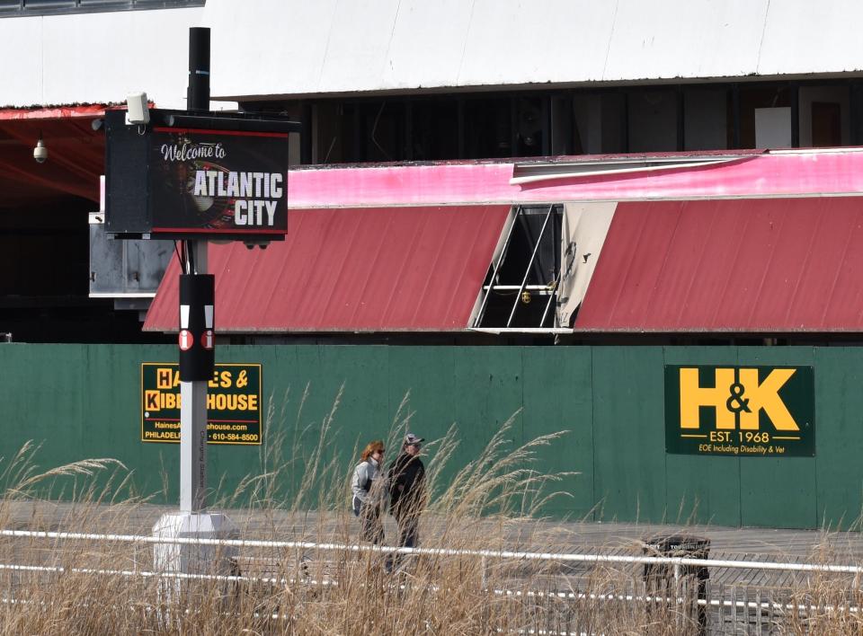 The dilapidated Trump Plaza awaits demolition in Atlantic City.