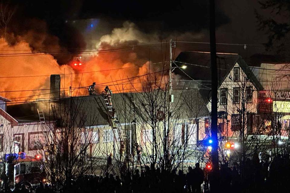 <p>Tammy Court/Plymouth Fire-Rescue/Facebook</p> Fire at New Hampshire Theater The Flying Monkey