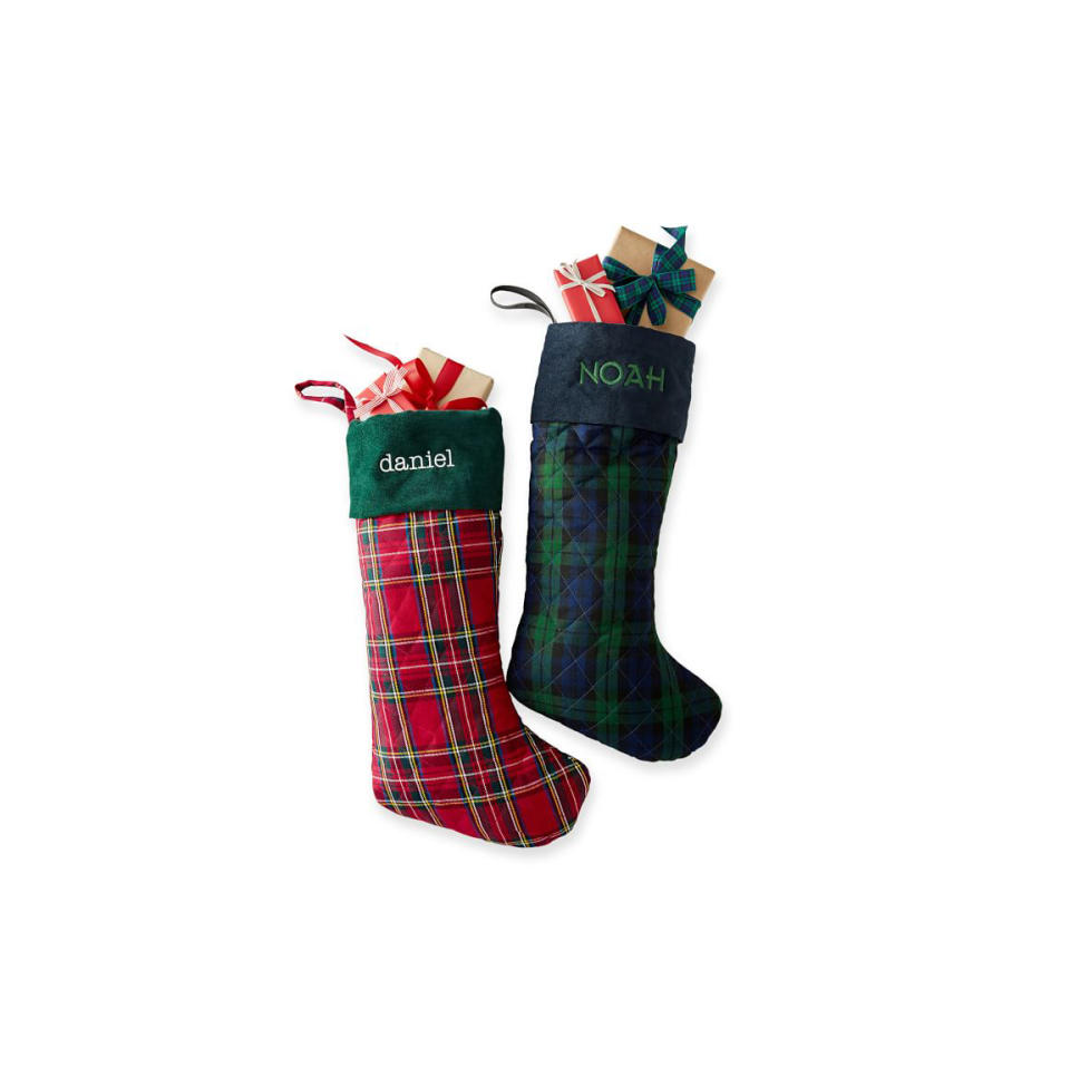 Plaid Quilted Christmas Stocking