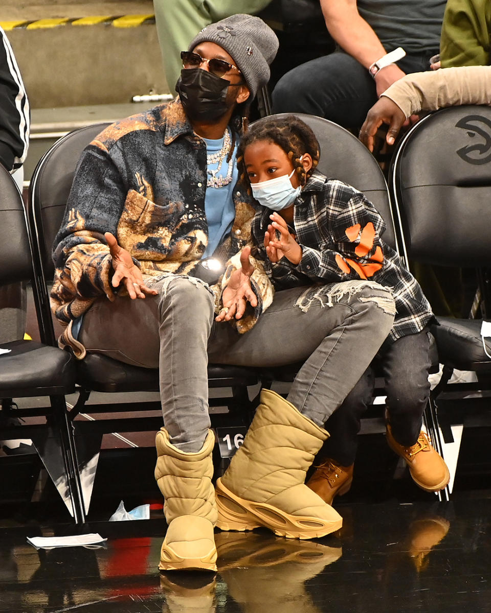 <p>Also sitting courtside at the Atlanta Hawks game: 2 Chainz and his son, Halo. </p>