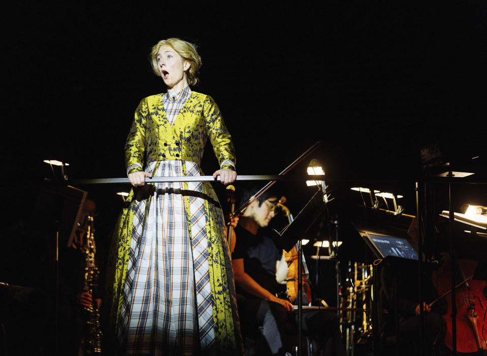 This image released by Opera Philadelphia shows soprano Kiera Duffy as Nellie during a rehearsal of Rene Orth’s “10 Days in a Madhouse” at Opera Philadelphia. (Opera Philadelphia/Dominic M. Mercier)