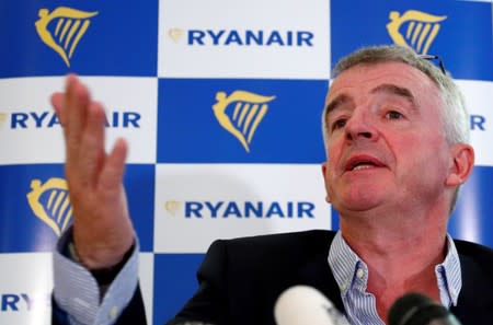 Ryanair CEO O'Leary holds news conference in Machelen near Brussels