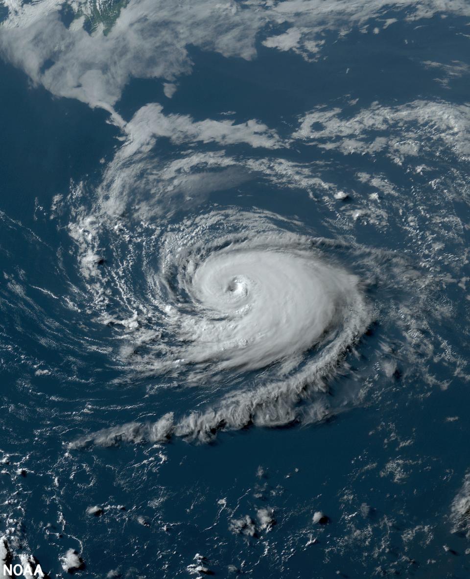 A satellite image of Hurricane Don taken on July 22, 2023 in the Atlantic Ocean. Don was the first hurricane of the 2023 Atlantic hurricane season.