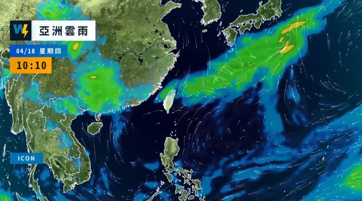 週四午後鋒面通過，中北部沿岸地區得慎防雷陣雨。（圖／翻攝自「天氣風險 WeatherRisk」臉書）