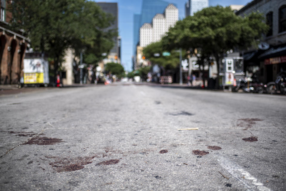 A blood-stained street