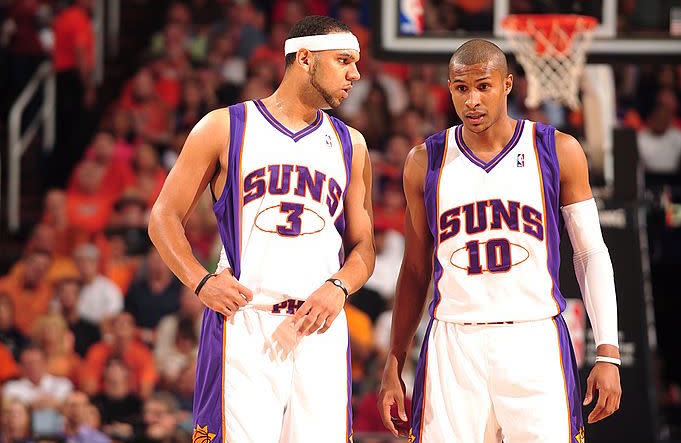 Jared Dudley (left) and Leandro Barbosa reached a Western Conference finals together in Phoenix. (Getty Images)