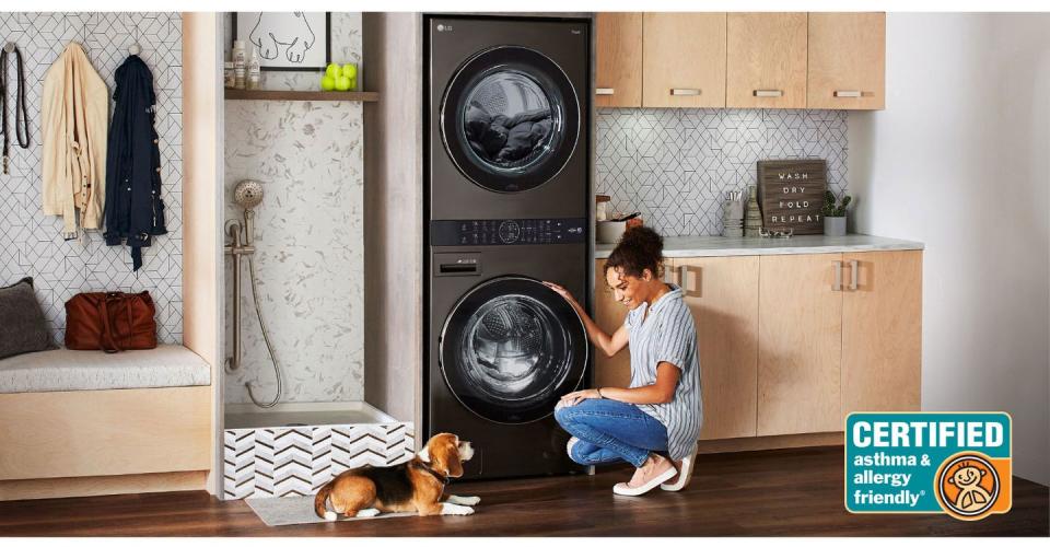 <p>In theory, stackable washers and dryers exist naturally to maximize space, but often that can decrease access. How tall do you need to be to get to the top control panel—and can your kids really participate in the art of helping with laundry? That's where the <a href="https://www.lg.com/us/washer-dryer-combos/lg-wkex200hba-washtower" rel="nofollow noopener" target="_blank" data-ylk="slk:LG Washtower;elm:context_link;itc:0;sec:content-canvas" class="link ">LG Washtower</a> comes in. One of their latest innovations, this single tower has a washer and dryer built-in with the controller for both right in the center—no step stool required. What's the "smart" part? Sensors inside both drums automatically detect the fabric texture and size, and select the right setting for your load. And with "Smart Pairing", the washer will just tell the dryer what the right drying cycle is to complete your laundry--now if only it could move the wash to the dryer. Maybe next year. What's even better is that despite it's space saving capabilities, you can still dry a king-size comforter. To really deck out your <a href="https://www.housebeautiful.com/room-decorating/a29563491/this-nashville-home-has-laundry-room-inspo-for-days/" rel="nofollow noopener" target="_blank" data-ylk="slk:laundry room;elm:context_link;itc:0;sec:content-canvas" class="link ">laundry room</a> (since you do have so much more room now) add in the <a href="https://www.lg.com/us/styler-steam-closet" rel="nofollow noopener" target="_blank" data-ylk="slk:LG Styler;elm:context_link;itc:0;sec:content-canvas" class="link ">LG Styler</a> for perfectly steamed and sanitized clothes in just minutes. </p>