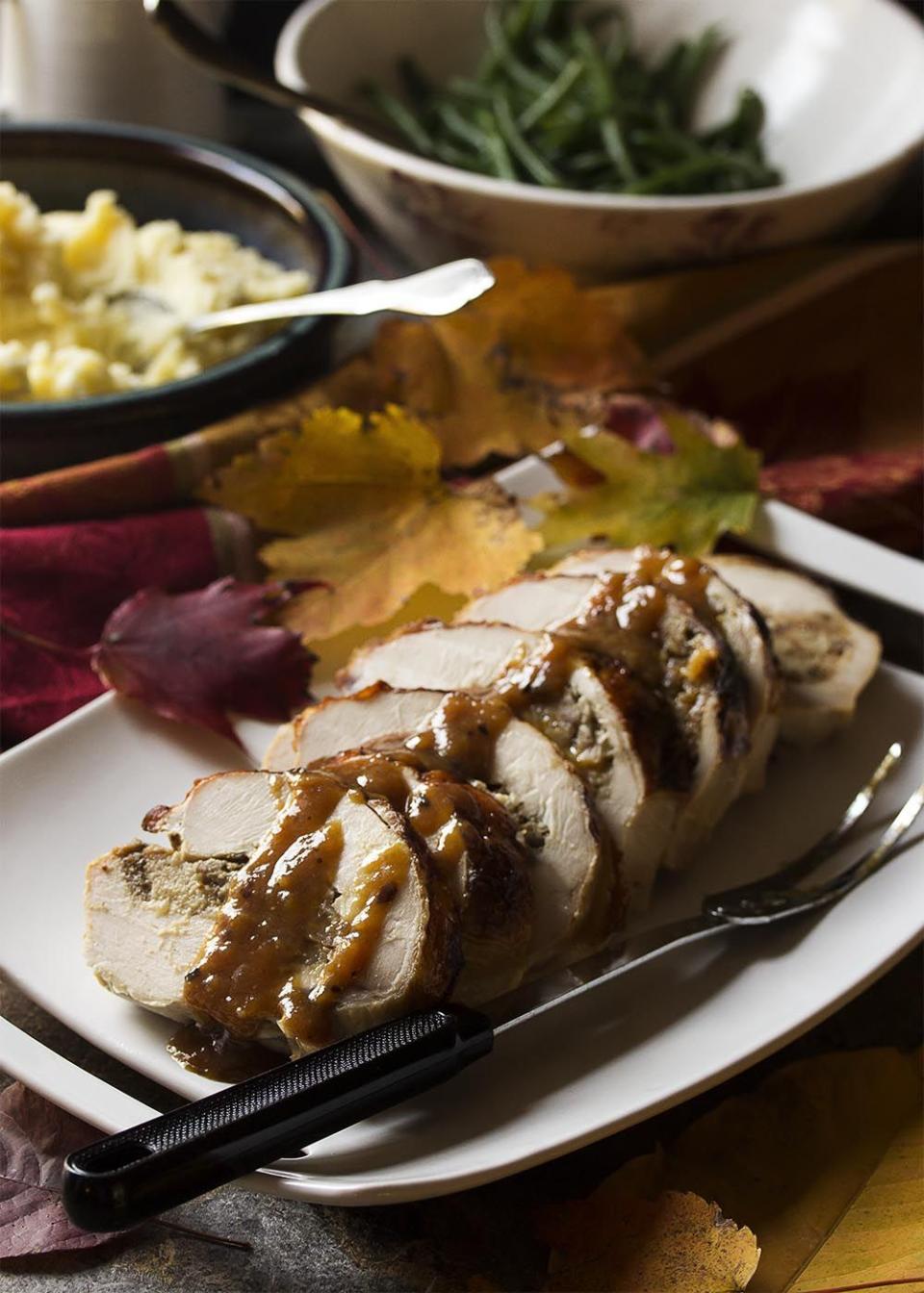 Sausage Stuffed Turkey Breast Roulade