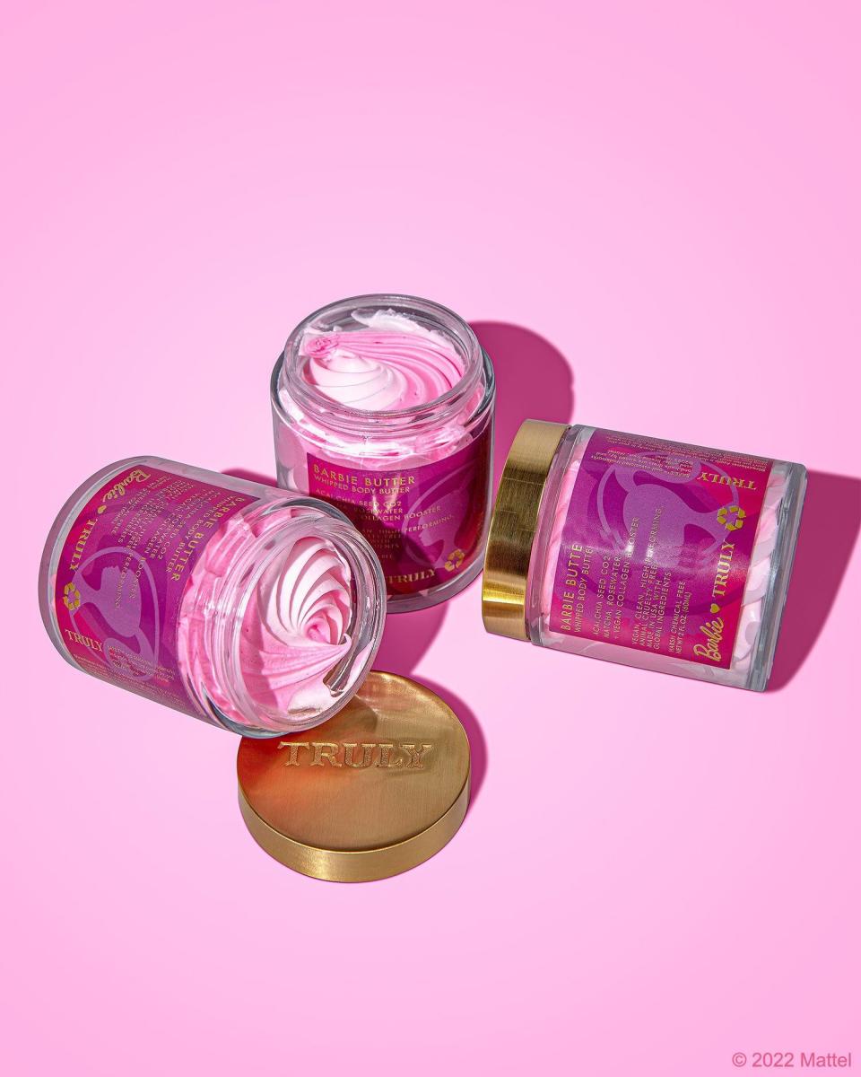 <p><a href="https://go.redirectingat.com?id=74968X1596630&url=https%3A%2F%2Fwww.ulta.com%2Fp%2Fbarbie-butter-x-truly-whipped-body-butter-pimprod2039238&sref=https%3A%2F%2Fwww.cosmopolitan.com%2Fentertainment%2Fmovies%2Fg43739019%2Fbarbie-movie-merch%2F" rel="nofollow noopener" target="_blank" data-ylk="slk:Shop Now;elm:context_link;itc:0" class="link ">Shop Now</a></p><p>Barbie Body Butter</p><p>$39.90</p><p>ulta.com</p><span class="copyright">Truly Beauty</span>