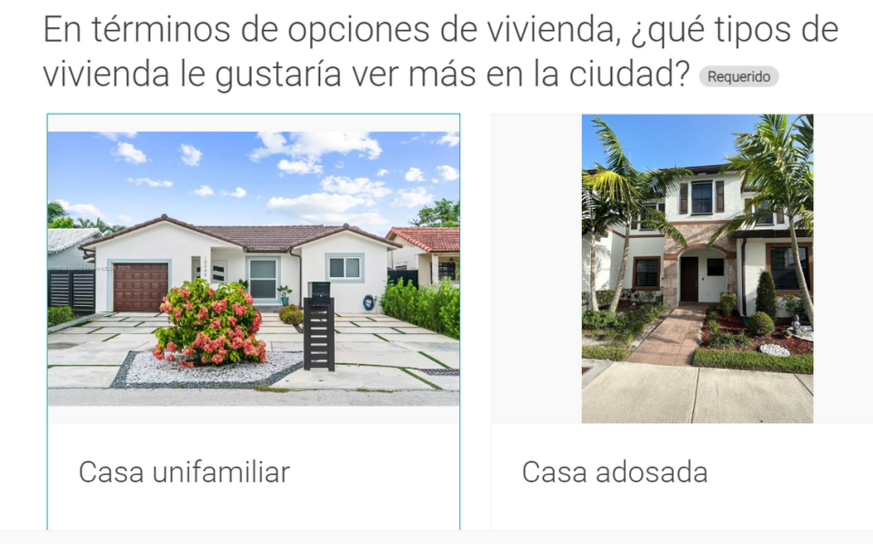 La Ciudad de Hialeah ha diseñado una encuesta digital para que los residentes voten sobre la visión que tienen de la municipalidad, entre las opciones se les pregunta el tipo de vivienda que prefieren ver en los próximos 25 años