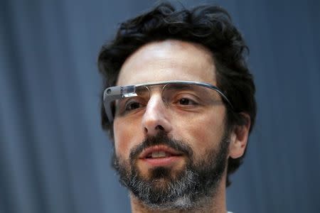 Google Inc. co-founder Sergey Brin looks on after the Life Sciences Breakthrough Prize announcement in San Francisco, California, in this February 20, 2013 file photo. REUTERS/Robert Galbraith/Files