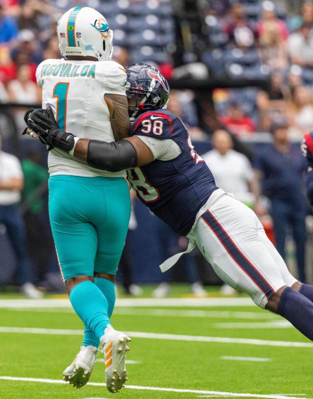 Dolphins' Tua throws INT, leads TD drive vs. Texans