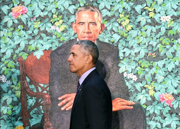 Barack Obama and his presidential portrait