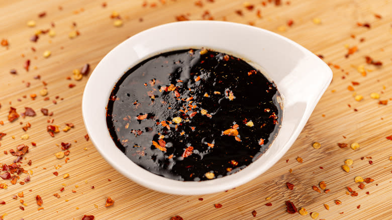 teriyaki sauce with chili flakes