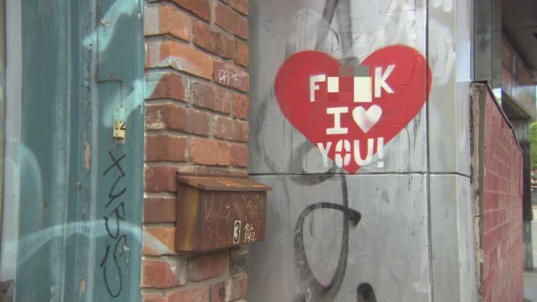 Painted 'F--- I Love You' hearts pop up on Ossington Avenue