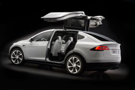 An undated handout image of the Tesla Model X sport utility vehicle. REUTERS/Tesla/Handout