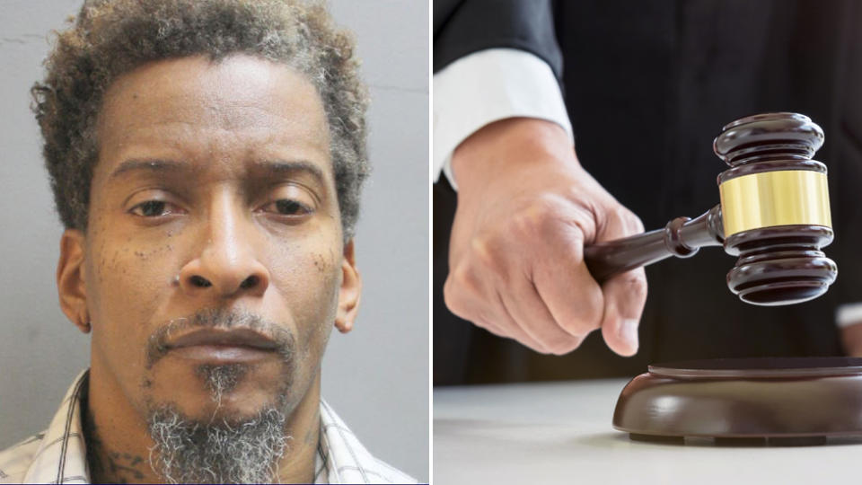 Texas man Paul Nixon (left) is wanted after allegedly forging his wife's signature to get a divorce. Right is a stock image of a judge's gavel.