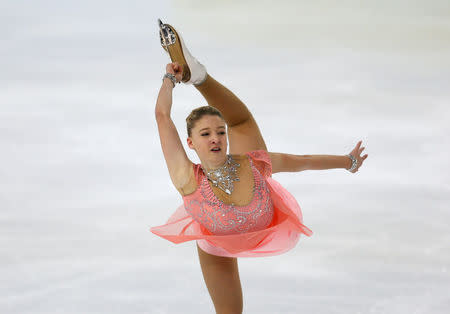 Figure Ice Skating - ISU Grand Prix of Figure Skating Internationaux de France - Pole Sud Ice Rink, Grenoble, France - November 17, 2017 Maria Sotskova of Russia performs during the Ladies Short Program REUTERS/Robert Pratta