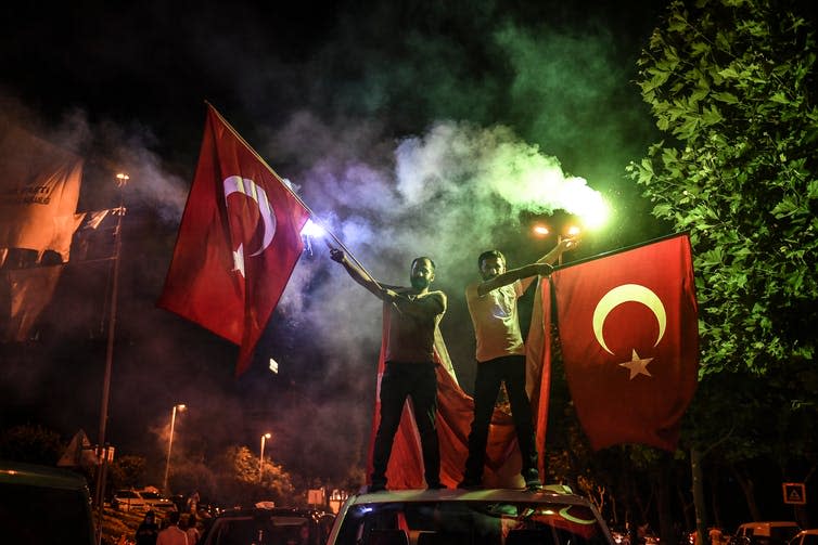 <span class="caption">Some Turks have heralded the threat to their democracy.</span> <span class="attribution"><a class="link " href="https://www.shutterstock.com/image-photo/president-turkeys-ruling-justice-development-party-1122337505?src=-2Tjymfa7ydayyweDp1t8g-1-27" rel="nofollow noopener" target="_blank" data-ylk="slk:shutterstock;elm:context_link;itc:0;sec:content-canvas">shutterstock</a></span>