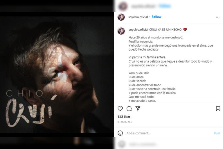 El joven reveló cómo fue el proceso de composición de su canción (Foto Instagram @soychio.oficial)