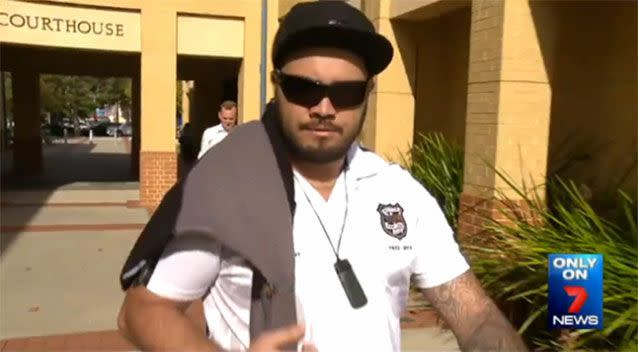 Joshua Rona, who was fined for savagely beating his dog, lashed out at a 7 News cameraman. Photo: 7 News