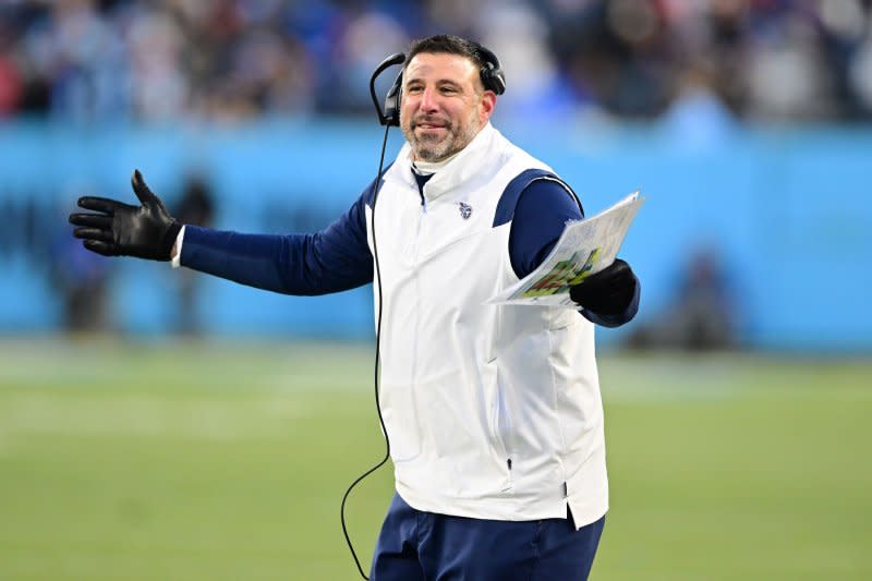 Mike Vrabel led the Tennessee Titans to a 54-45 record over his six-year tenure as head coach. File Photo by David Tulis/UPI