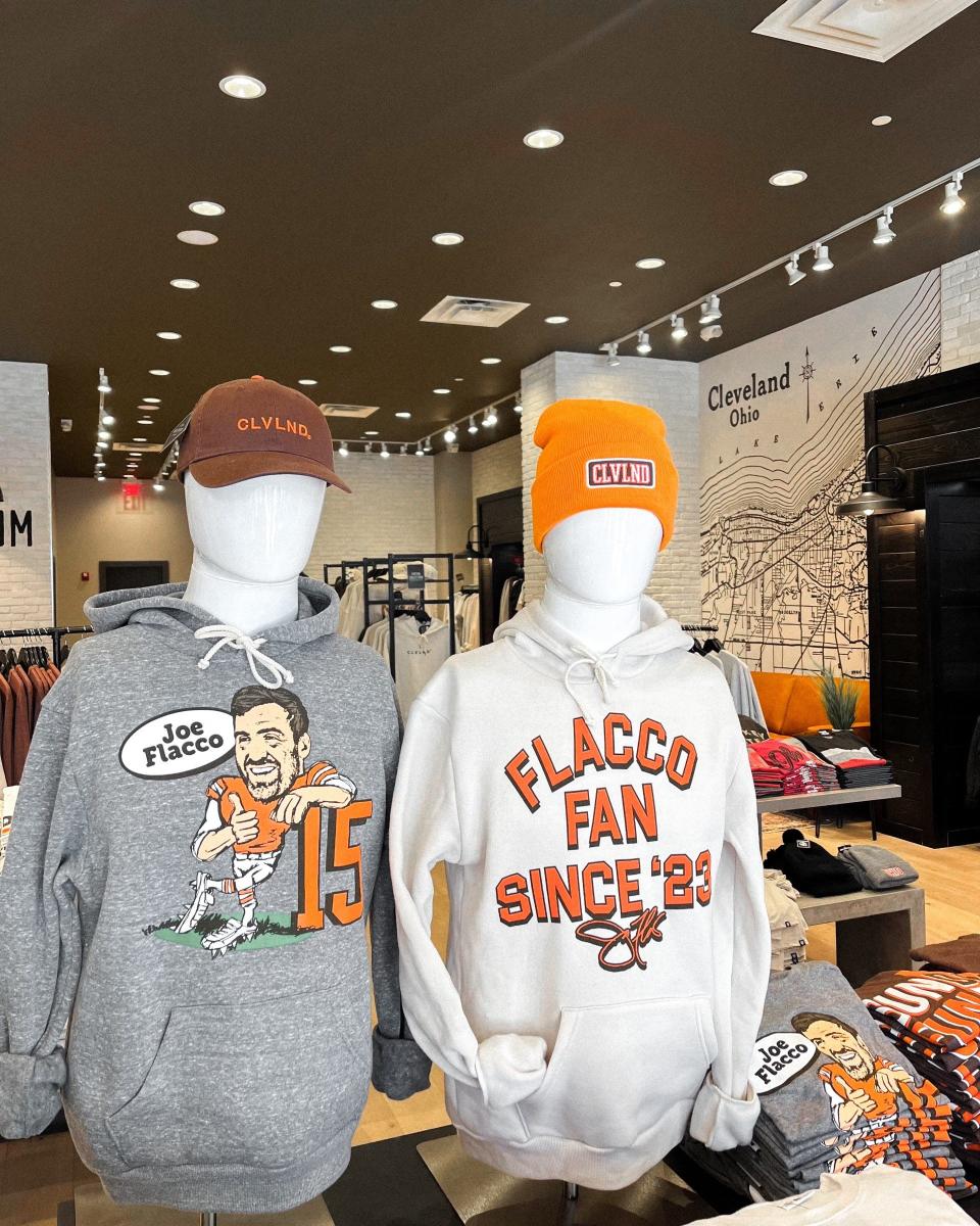 A look at some of the Joe Flacco apparel being sold by Where I'm From, an Ohio-based clothing brand co-founded by Canton natives Ryan Napier and Andrew VanderLind.