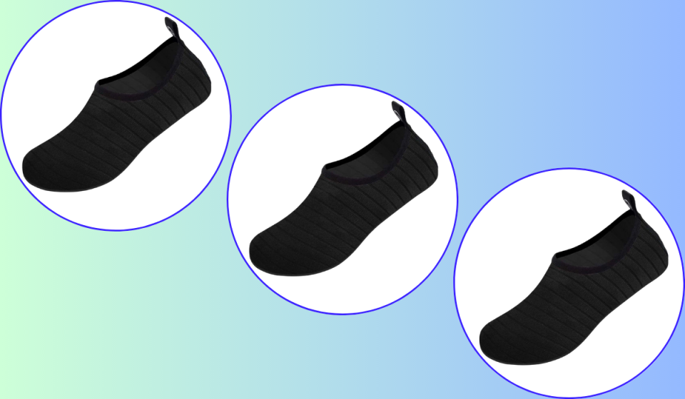 three konikit water shoes in black