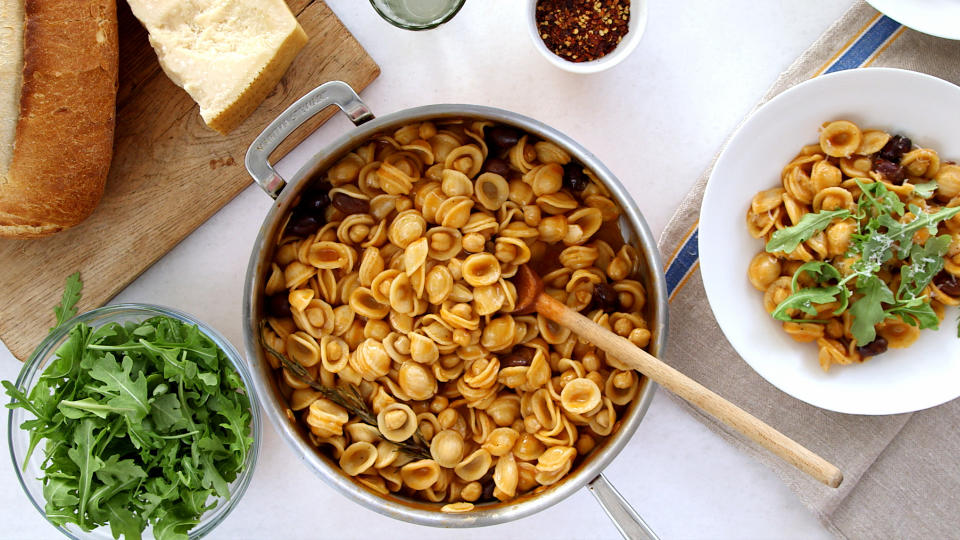 One-Pan Orecchiette with Chickpeas and Olives