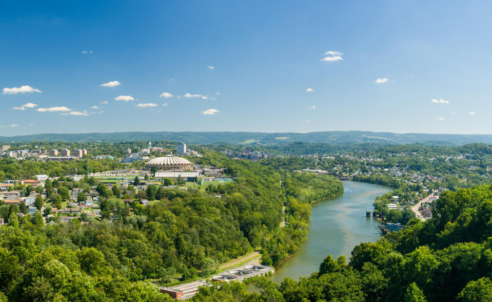 aerial view of morgantown