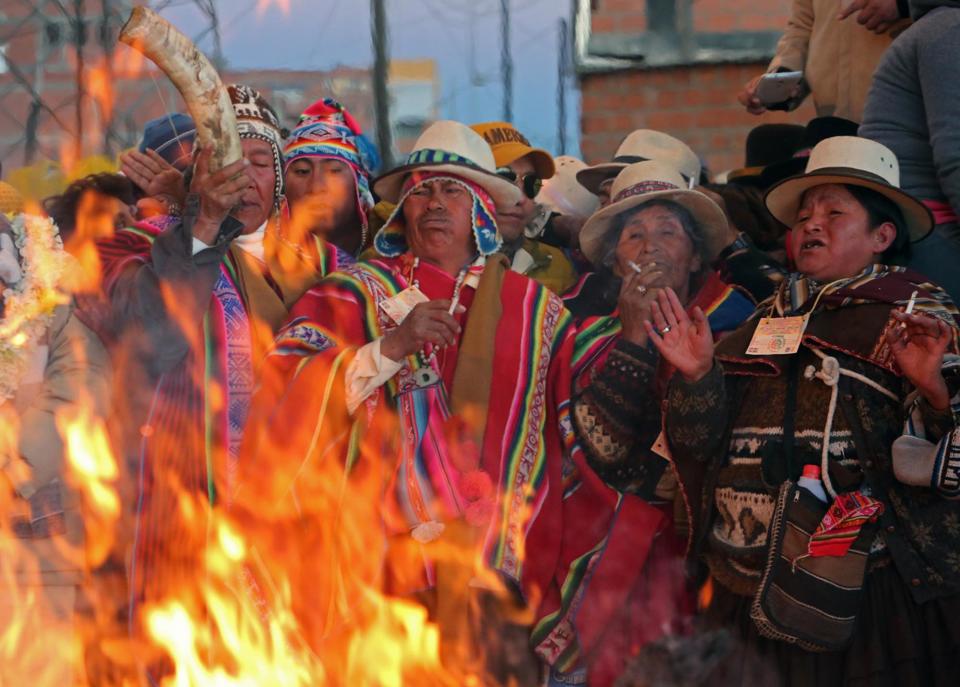 Aymara New Year celebrations at winter solstice