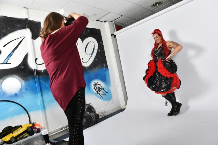 Chloe Akan poses during a casting at the Ugly model agency in London