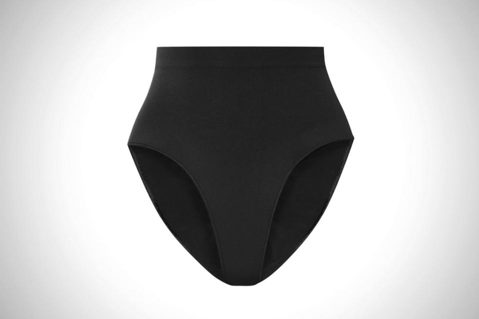 Skims <a href="https://www.net-a-porter.com/en-us/shop/product/skims/lingerie/briefs/seamless-sculpt-mid-waist-brief-onyx/1647597314143319" rel="nofollow noopener" target="_blank" data-ylk="slk:Seamless Sculpt mid-waist brief;elm:context_link;itc:0;sec:content-canvas" class="link ">Seamless Sculpt mid-waist brief</a>, $32 at Net-A-Porter