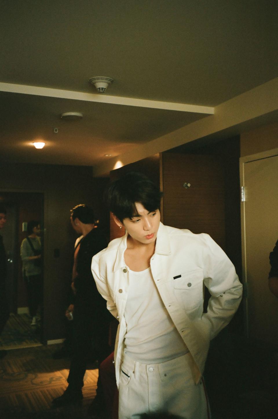 Jungkook getting ready to go.