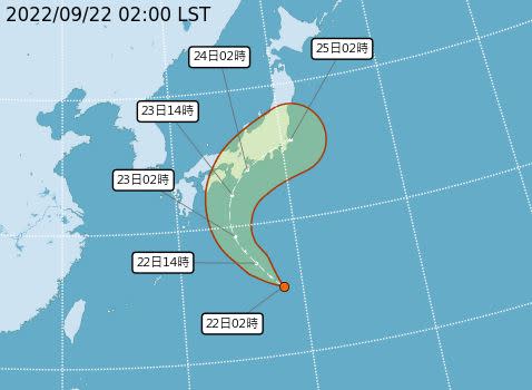 日本南方海面的熱帶低壓將發展成輕颱。（圖／翻攝自氣象局）