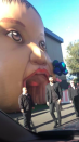 <p>Kylie created Stormi World – complete with a terrifying inflatable version of her daughter’s head. <br>Photo: Kyile Jenner/Instagram </p>