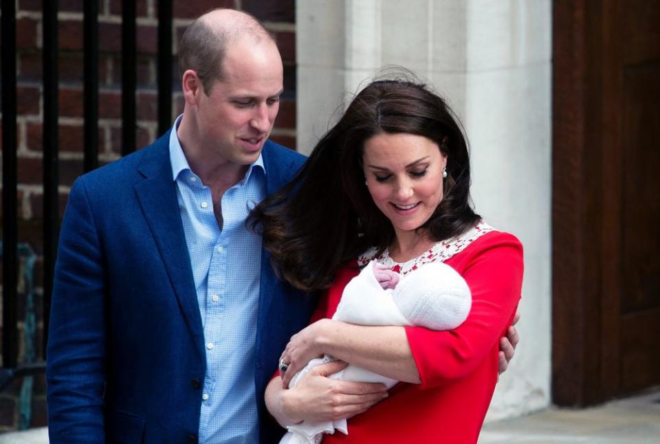 Prince William and Kate Middleton introduce Prince Louis on the steps of the Lindo Wing