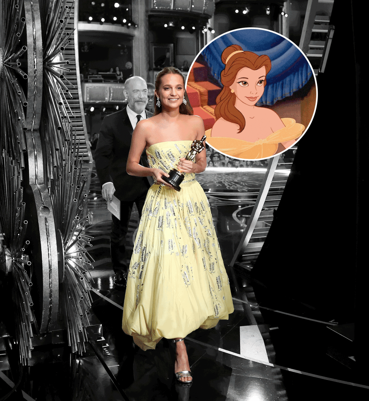 Alicia Vikander Oscars 2016 Dress Louis Vuitton Disney