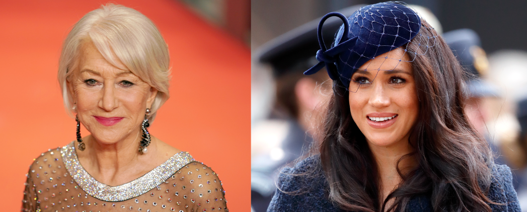 Helen Mirren (L) applauded Meghan Markle (R) for stepping back from the royal family. (Photos: Getty Images)