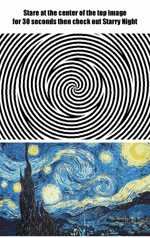 Optical illusion of a Starry Night by Van Gogh