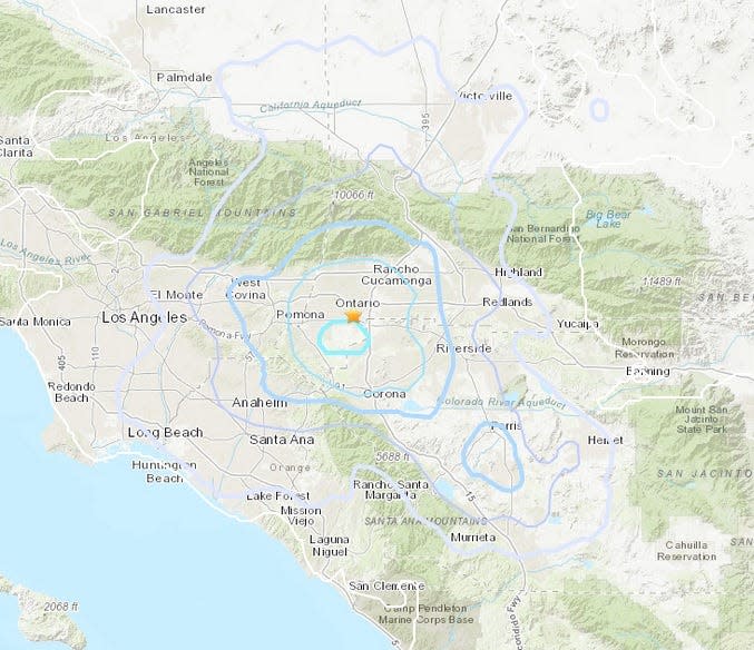 Geologists reported that Thursday night’s 3.8 magnitude earthquake was centered near the Ontario International Airport.