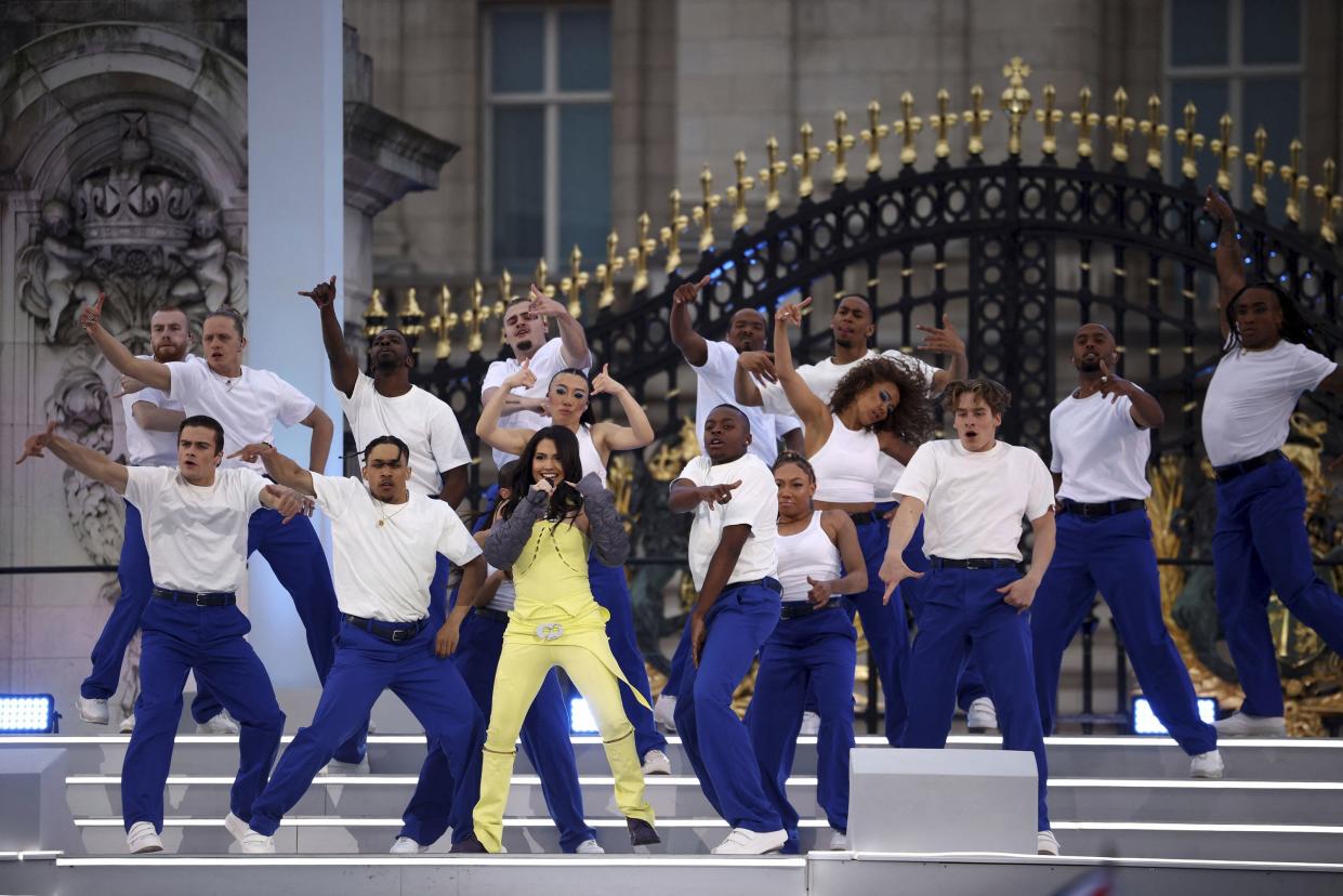 Mabel performs at the Platinum Jubilee concert in front of Buckingham Palace in London on Saturday, June 4, 2022, on the third of four days of celebrations to mark the Platinum Jubilee.